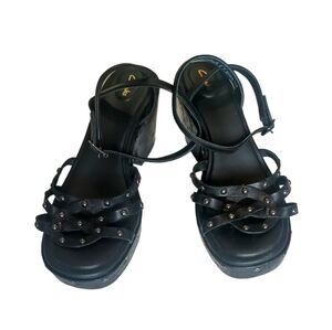Clarks Black Studded Maritsa70 Sun Strappy Platforms